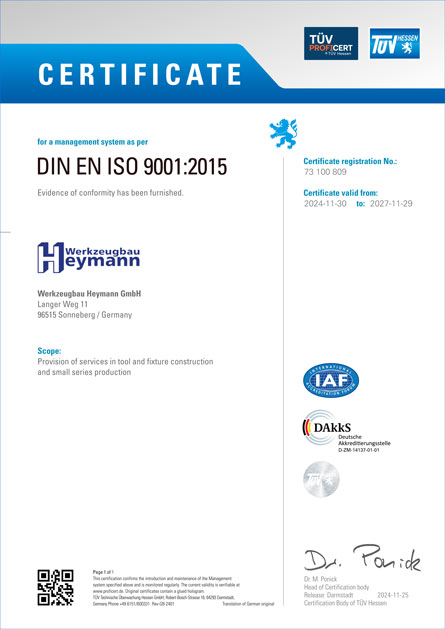 Zertifikat 2024 2027